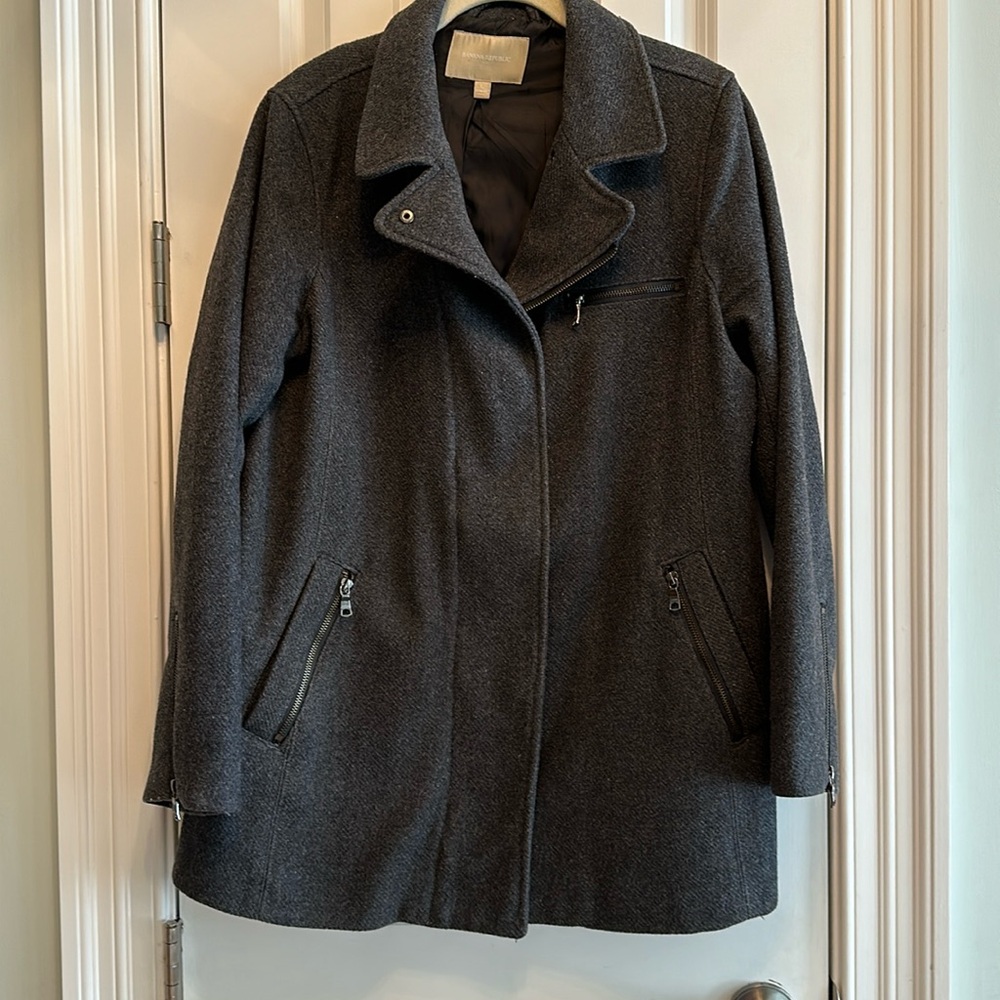 Banana republic charcoal grey wool coat!